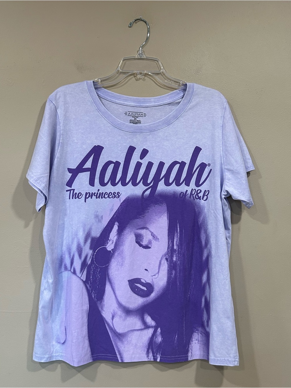 AALIYAH Aliyah Princess of R&B Purple Graphic Tee Size 2X